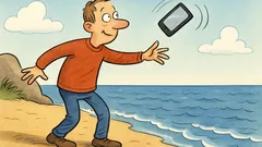 Skämt: Varför drunknade inte min mobil i havet?