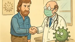 Skämt: Chuck Norris testar positivt för covid-19