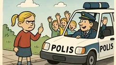 Skämt: Alla barnen vinkade till polisen...