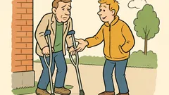 Skämt: Är det jobbigt med kryckor?