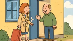 Skämt: Marie kommer hem från England...