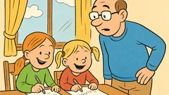 Skämt: Pappa, pappa, vi har lärt oss skriva!